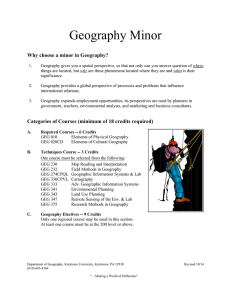 Geography Minor  Why choose a minor in Geography?