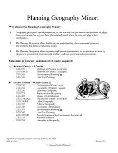 Planning Geography Minor: Why choose the Planning Geography Minor?