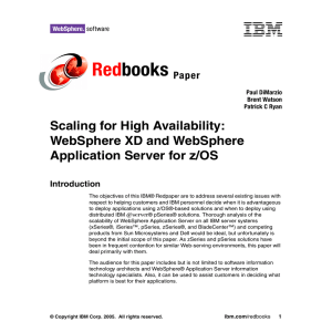 Red books Scaling for High Availability: WebSphere XD and WebSphere