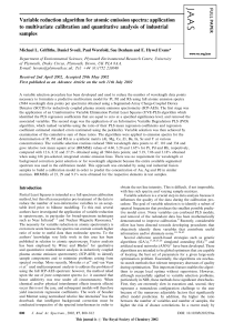 Variable reduction algorithm for atomic emission spectra: application