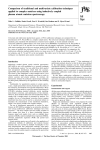 Comparison of traditional and multivariate calibration techniques