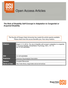 The Role of Disability Self-Concept in Adaptation to Congenital or