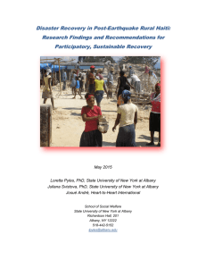 Disaster Recovery in Post-Earthquake Rural Haiti: Research Findings and Recommendations for