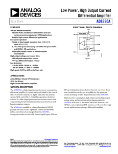 Low Power, High Output Current Differential Amplifier AD8390A Data Sheet