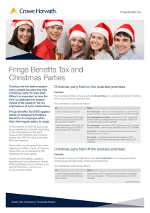 Fringe Benefits Tax and Christmas Parties