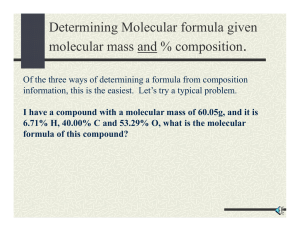 . Determining Molecular formula given l d %