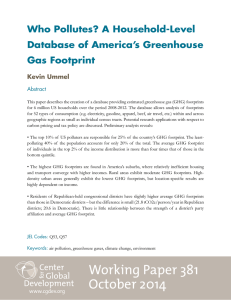Who Pollutes? A Household-Level Database of America’s Greenhouse Gas Footprint Kevin Ummel
