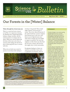 Bulletin Our Forests in the [Water] Balance