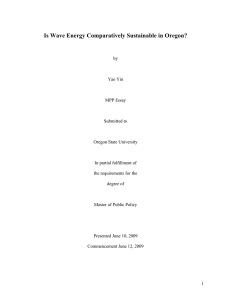 Is Wave Energy Comparatively Sustainable in Oregon?