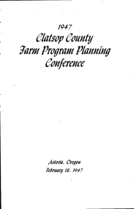 Clatsop County 5'ärm Program PlanniNg Conference 1947