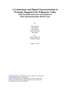 A Geodatabase and Digital Characterization of Their Hydrogeomorphic (HGM) Class