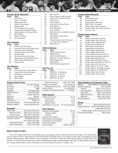 Table Of Contents Oregon State Baseball Oregon State Facts