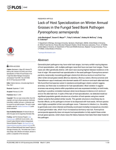 Lack of Host Specialization on Winter Annual Pyrenophora semeniperda