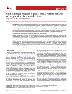 ARTICLE A mixed integer program to model spatial wildfire behavior