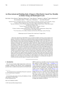 An Observational and Modeling Study of Impacts of Bark Beetle–Caused... on Surface Energy and Hydrological Cycles