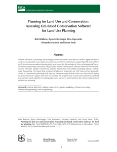 Planning for Land Use and Conservation: Assessing GIS-Based Conservation Software