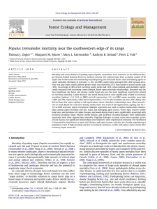 Populus tremuloides mortality near the southwestern edge of its range