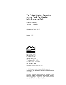 The Federal Advisory Committee Act and Public Participation in Environmental Policy
