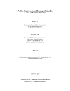 Parking Requirements and Housing Affordability: A Case Study of San Francisco