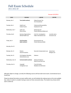 Fall Exam Schedule                   2011‐2012 AY  