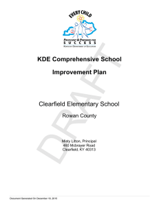 DRAFT KDE Comprehensive School Improvement Plan Clearfield Elementary School