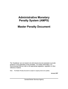 Administrative Monetary Penalty System (AMPS) Master Penalty Document