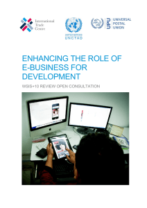 ENHANCING THE ROLE OF E-BUSINESS FOR DEVELOPMENT WSIS+10 REVIEW OPEN CONSULTATION