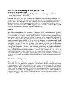 Carbon content in Oregon tidal wetland soils