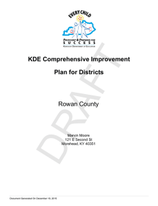 DRAFT KDE Comprehensive Improvement Plan for Districts Rowan County