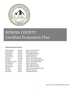 ROWAN COUNTY Certified Evaluation Plan