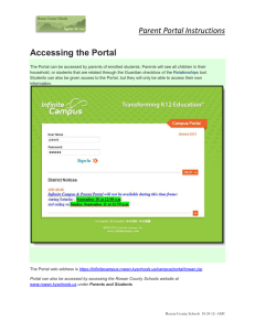 Accessing the Portal Parent Portal Instructions