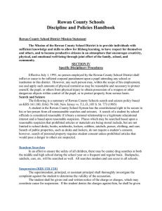 Rowan County Schools Discipline and Policies Handbook