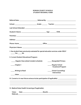 Disciplinary Referral Form