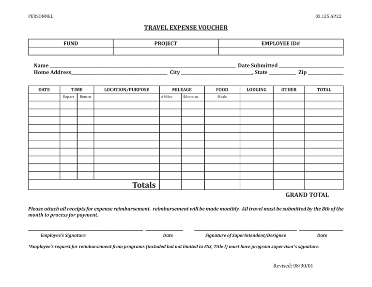 TRAVEL EXPENSE VOUCHER