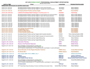 2011-2012 PROFESSIONAL DEVELOPMENT OPPORTUNITIES DATE &amp; TIME