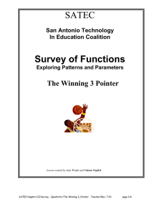 SATEC Survey of Functions  The Winning 3 Pointer