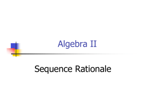 Algebra II Sequence Rationale
