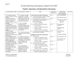 Seventh Grade Scope and Sequence Aligned to the TEKS DRAFT