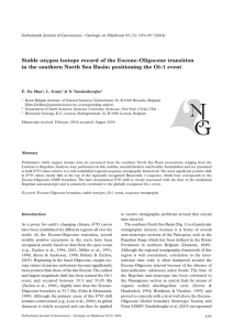 Stable oxygen isotope record of the Eocene-Oligocene transition