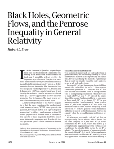 I Black Holes, Geometric Flows, and the Penrose Inequality in General