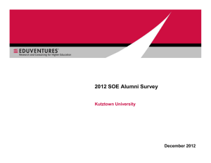 2012 SOE Alumni Survey Kutztown University December 2012