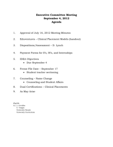 Executive Committee Meeting September 4, 2012 Agenda