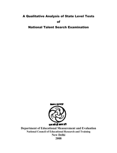 A Qualitative Analysis of State Level Tests of National Talent Search Examination