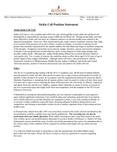 Sickle Cell Position Statement About Sickle Cell Trait