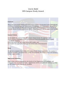 Carrie Babb Off-Campus Study Award
