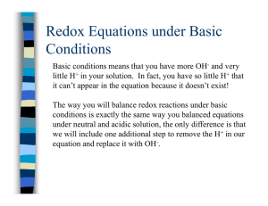 Redox Equations under Basic q Conditions