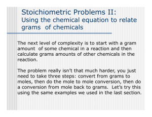 Stoichiometric Problems II: Using the chemical equation to relate