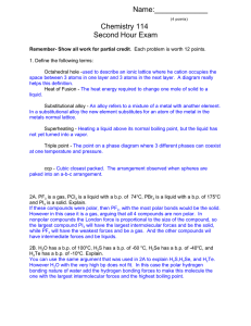 Name:_____________  Chemistry 114 Second Hour Exam