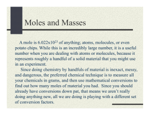 M l d M Moles and Masses