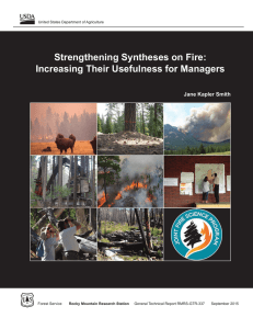 Strengthening Syntheses on Fire: Increasing Their Usefulness for Managers Jane Kapler Smith